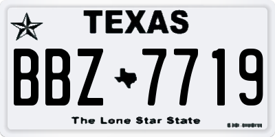 TX license plate BBZ7719