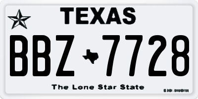 TX license plate BBZ7728