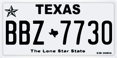TX license plate BBZ7730