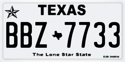 TX license plate BBZ7733