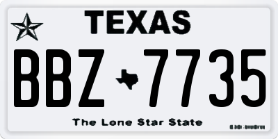 TX license plate BBZ7735
