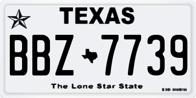 TX license plate BBZ7739