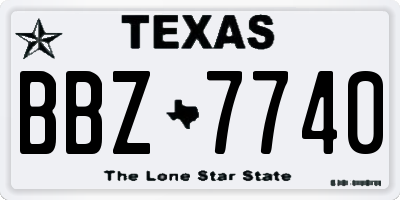 TX license plate BBZ7740