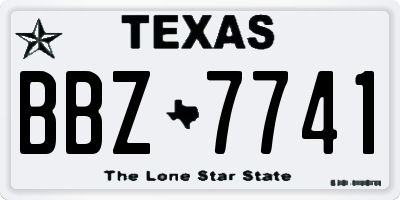 TX license plate BBZ7741