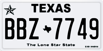 TX license plate BBZ7749