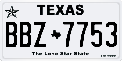 TX license plate BBZ7753