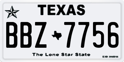 TX license plate BBZ7756