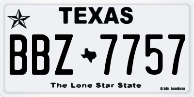 TX license plate BBZ7757