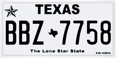 TX license plate BBZ7758