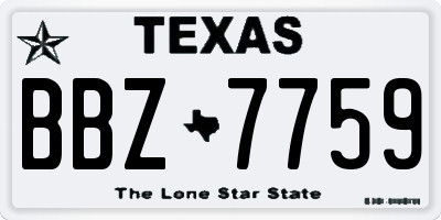 TX license plate BBZ7759