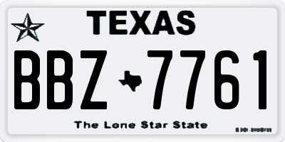 TX license plate BBZ7761