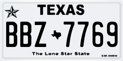 TX license plate BBZ7769