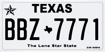 TX license plate BBZ7771