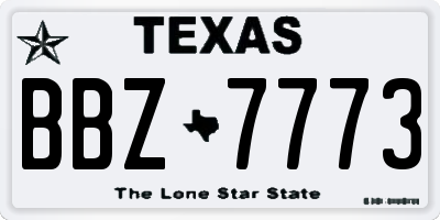 TX license plate BBZ7773