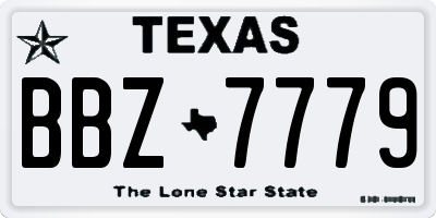 TX license plate BBZ7779