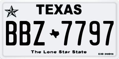 TX license plate BBZ7797