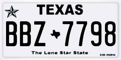 TX license plate BBZ7798