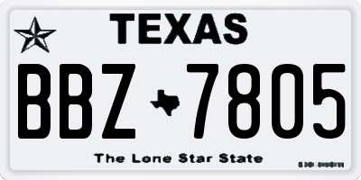 TX license plate BBZ7805