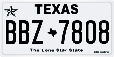 TX license plate BBZ7808