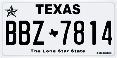 TX license plate BBZ7814