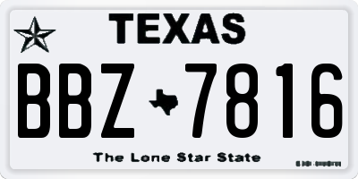 TX license plate BBZ7816