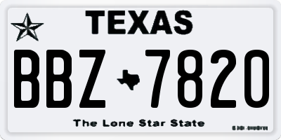 TX license plate BBZ7820