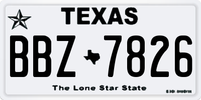 TX license plate BBZ7826