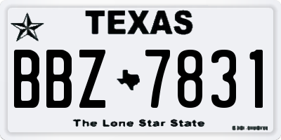 TX license plate BBZ7831