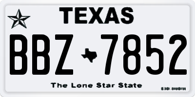 TX license plate BBZ7852