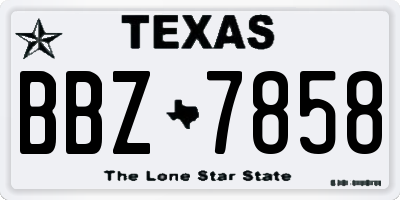 TX license plate BBZ7858