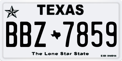TX license plate BBZ7859