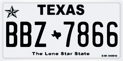 TX license plate BBZ7866