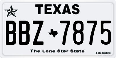 TX license plate BBZ7875