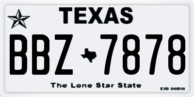 TX license plate BBZ7878