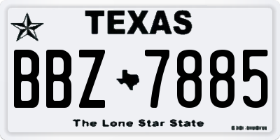 TX license plate BBZ7885