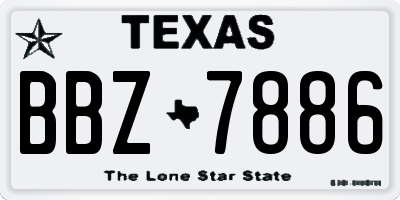 TX license plate BBZ7886