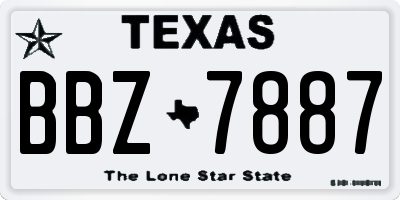 TX license plate BBZ7887
