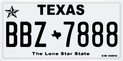 TX license plate BBZ7888