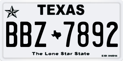 TX license plate BBZ7892