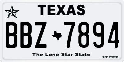 TX license plate BBZ7894