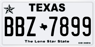 TX license plate BBZ7899
