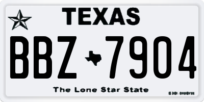 TX license plate BBZ7904