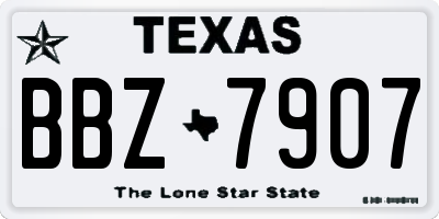 TX license plate BBZ7907