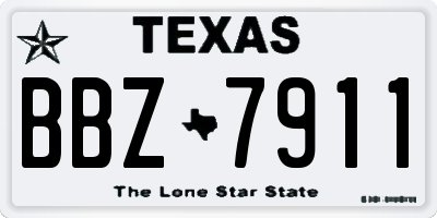 TX license plate BBZ7911
