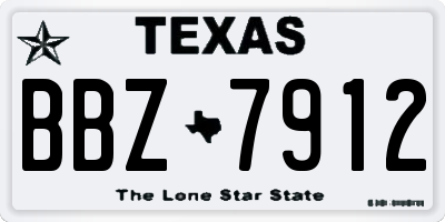 TX license plate BBZ7912