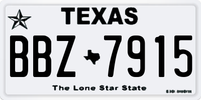TX license plate BBZ7915