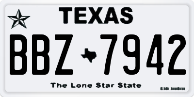 TX license plate BBZ7942