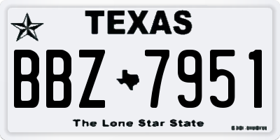 TX license plate BBZ7951