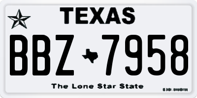 TX license plate BBZ7958