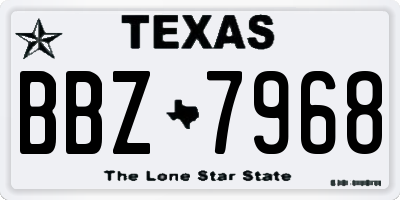 TX license plate BBZ7968